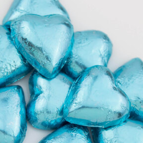 ice blue chocolate hearts