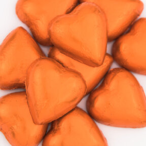 orange chocolate hearts
