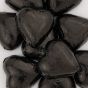 black chocolate hearts