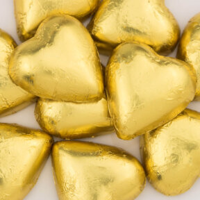 gold chocolate hearts
