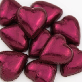burgundy chocolate hearts