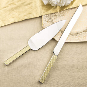 All That Glitters Is Gold Cake Knife and Server Set