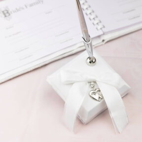 Wedding Pen with Silver Hearts  