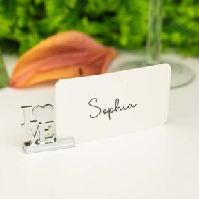 Silver Love Place Card Holder 