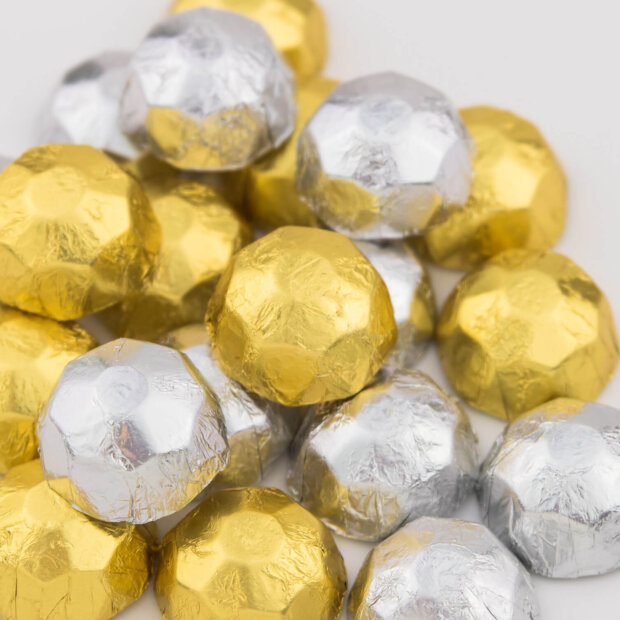 gold and silver chocolate diamonds