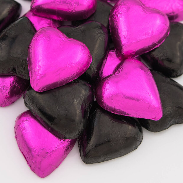 fifi mix chocolate hearts black and hot pink