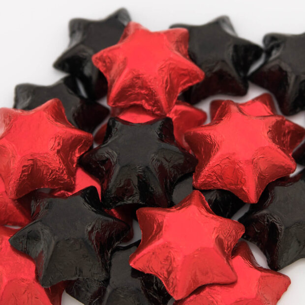 passion mix choclate stars red and black