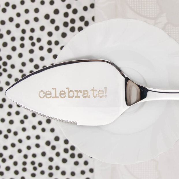 Celebrate Silver Cake Slice