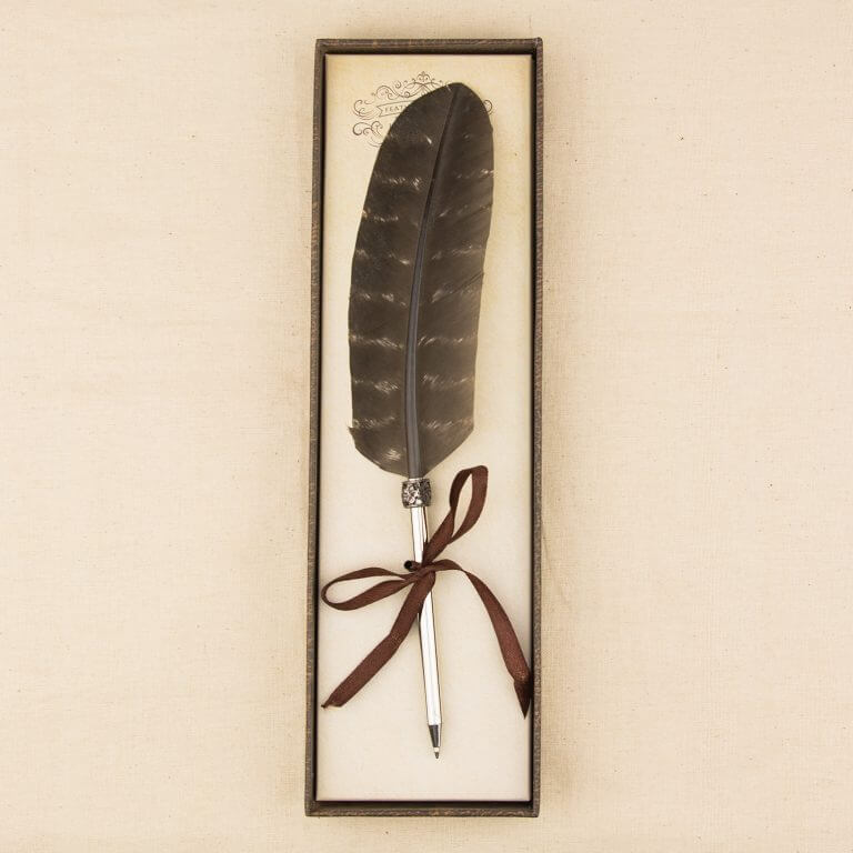 Chocolate Vintage Feather Pen Feather Pens Aussie Wedding Shop