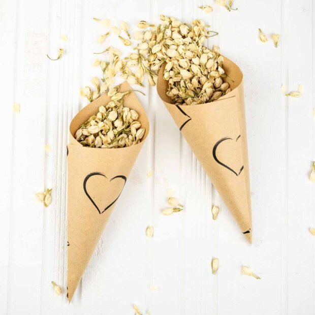 Kraft Wedding Confetti Cones - Jasmine Fields