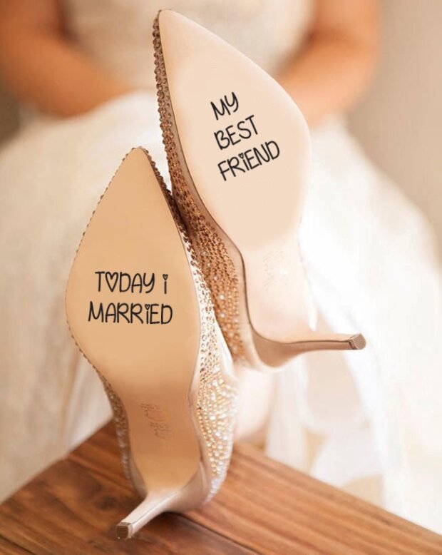 Today I Married My Best Friend Shoe Stickers