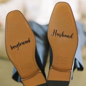 Boyfriend Husband Wedding Shoe Stickers  