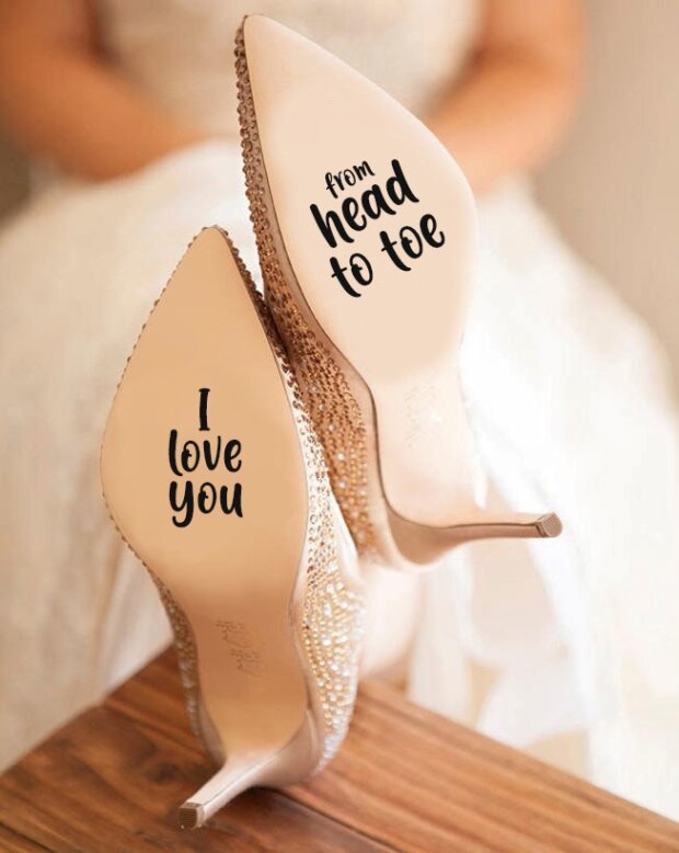I Love You From Head To Toe Shoe Stickers