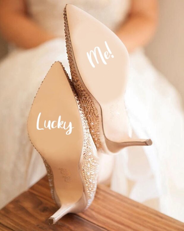 Lucky Me Wedding Shoe Stickers