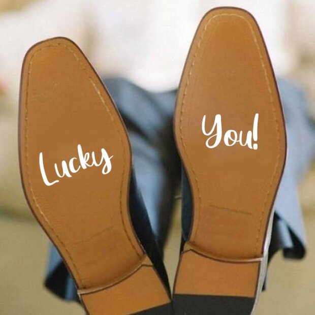 Lucky You Wedding Shoe Stickers