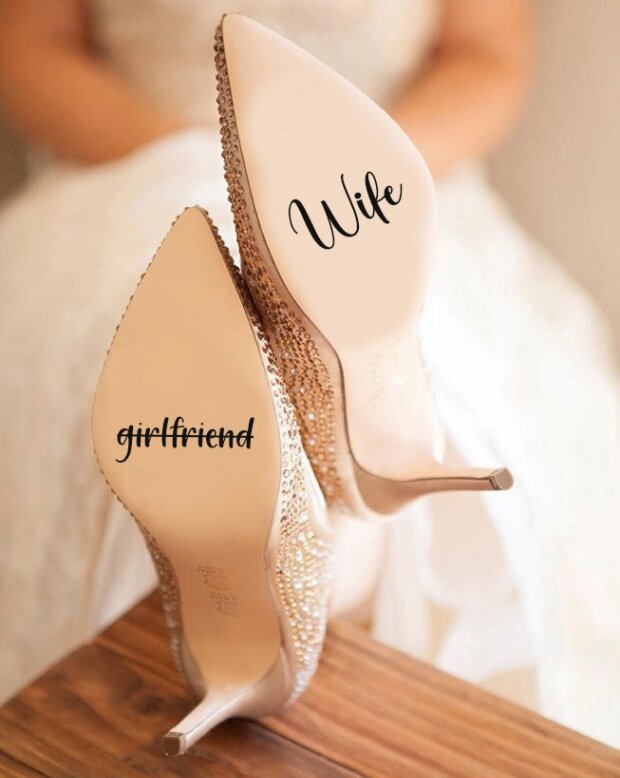 Girlfriend Wife Wedding Shoe Stickers