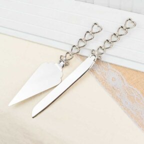 Romantic Hearts Cake Knife and Server  