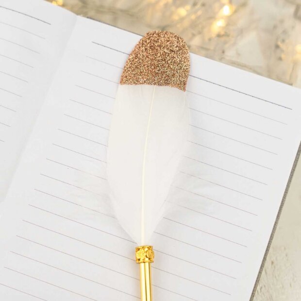 Gorgeous Gold Feather Pen