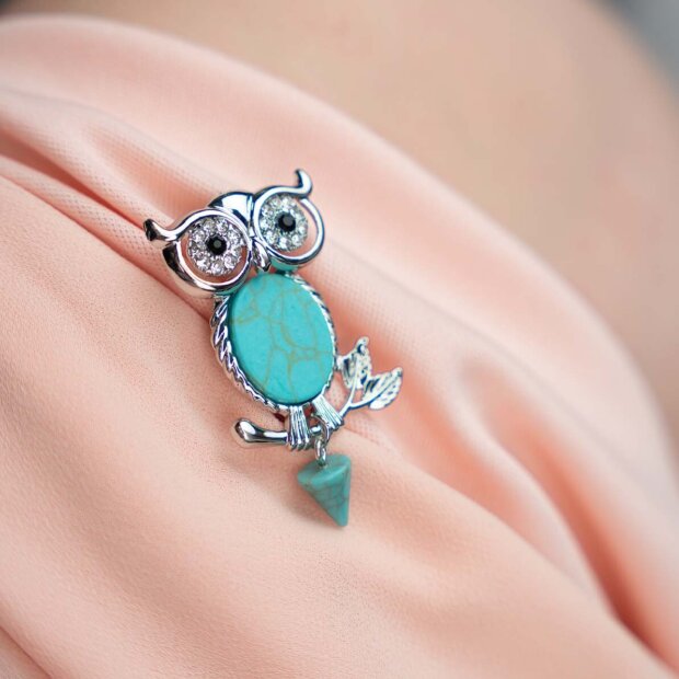 Something Blue Owl Brooch