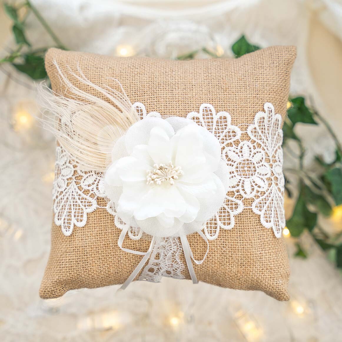 Amazon.com: Tangser Rring Bearer Pillow, Wedding Ring Pillow for Ceremony,  Personalize Wedding Rings Holders with Beautiful Lace & Flower 8.2