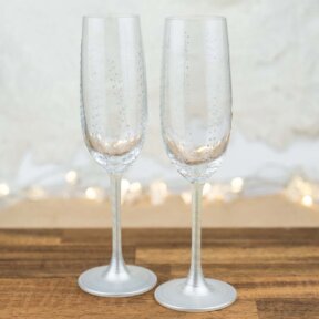 Sparkling Bubbles Wedding Glasses  