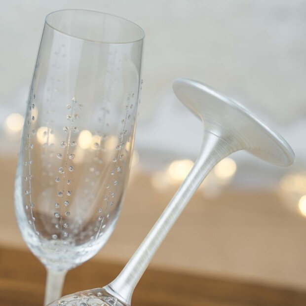 Sparkling Bubbles Wedding Glasses