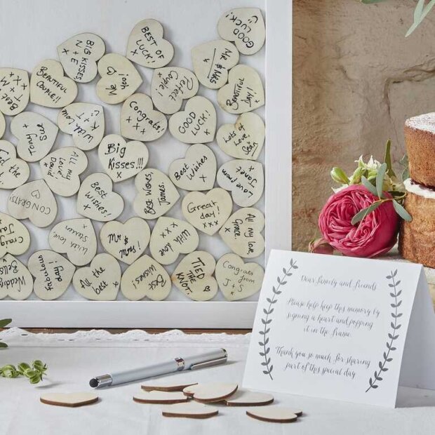 Frame Hearts Guest Book