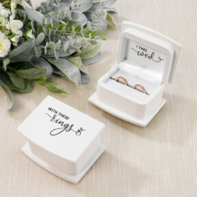White Wedding Rings Box