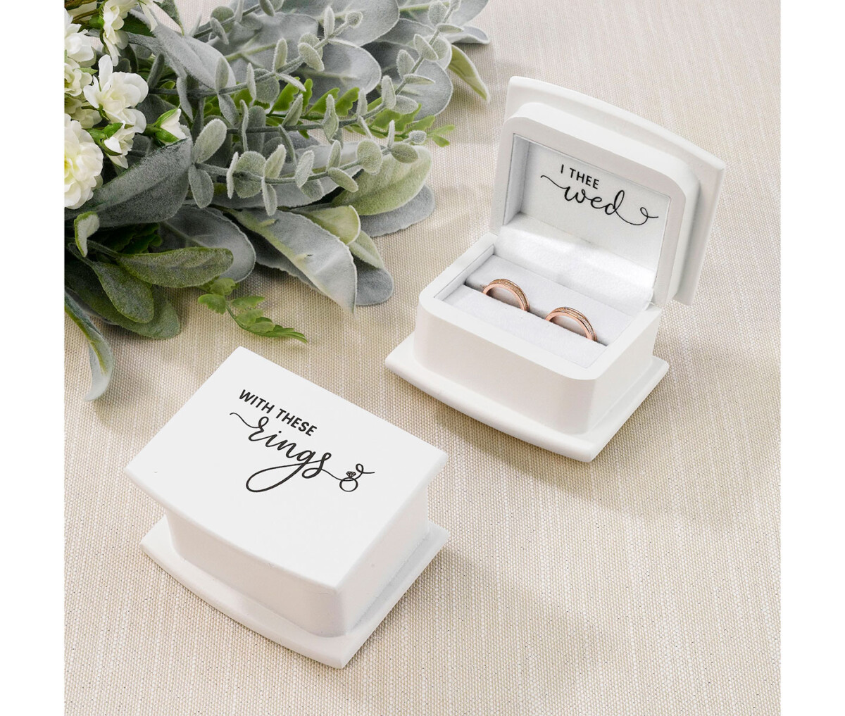 Walnut square ring presentation box with pillow for two rings - Ring  Supplies Australia