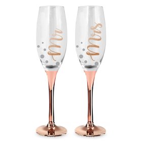 Rose Gold Champagne Flutes