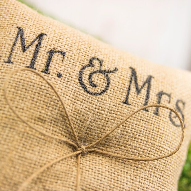 Mr and Mrs Ring Pillow