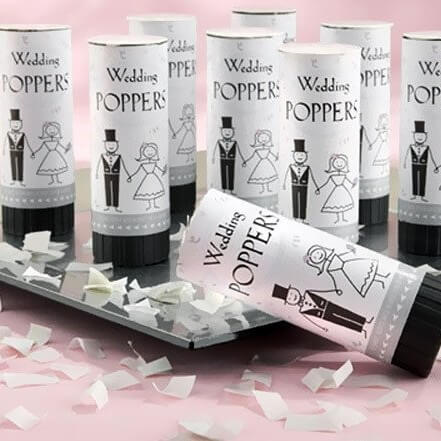 White Wedding Confetti Poppers  