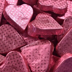 Pink Embossed Romeo Hearts - White Chocolate  