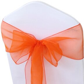 shimmering orange organza chair sash