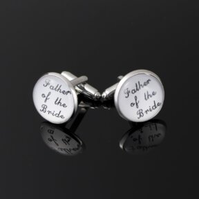 Father Of The Bride White Cufflinks