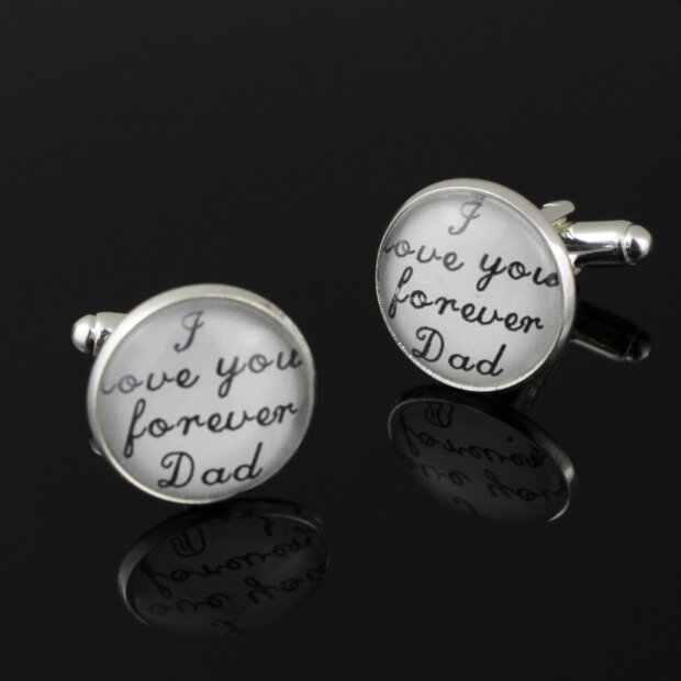 I Love You Forever Dad White Cufflinks