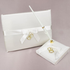 Gold Sweethearts Guest Book & Pen Set  